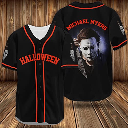 Horror Jersey, Halloween Baseball Jersey, Horror Movie Shirts Short Sleeve, Gifts for Horror Lover