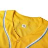 Youth Baseball Jersey Kids Button Down Short Sleeve Solid Color T-Shirt for School, PE, League Team Uniform