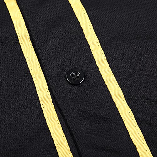 DEHANER Plain Blank Baseball Jerseys for Men Women Adult Hip Hop Hipster Button Down Shirts Sports Uniforms Outfits