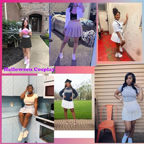 Women's Pleated Skirt Mini Skater Basic Skirts High Waist School Girls Uniform Short Cheerleader Skirt