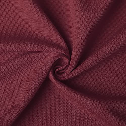 Blank Baseball Jersey, Short Sleeve Plain Jersey Shirt Sports Hip Hop for Men Women(X-Large, Claret)