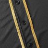 Blank Jersey Plain Hipster Hip Hop for Men Button-Down Baseball Jersey Short Sleeve Shirt